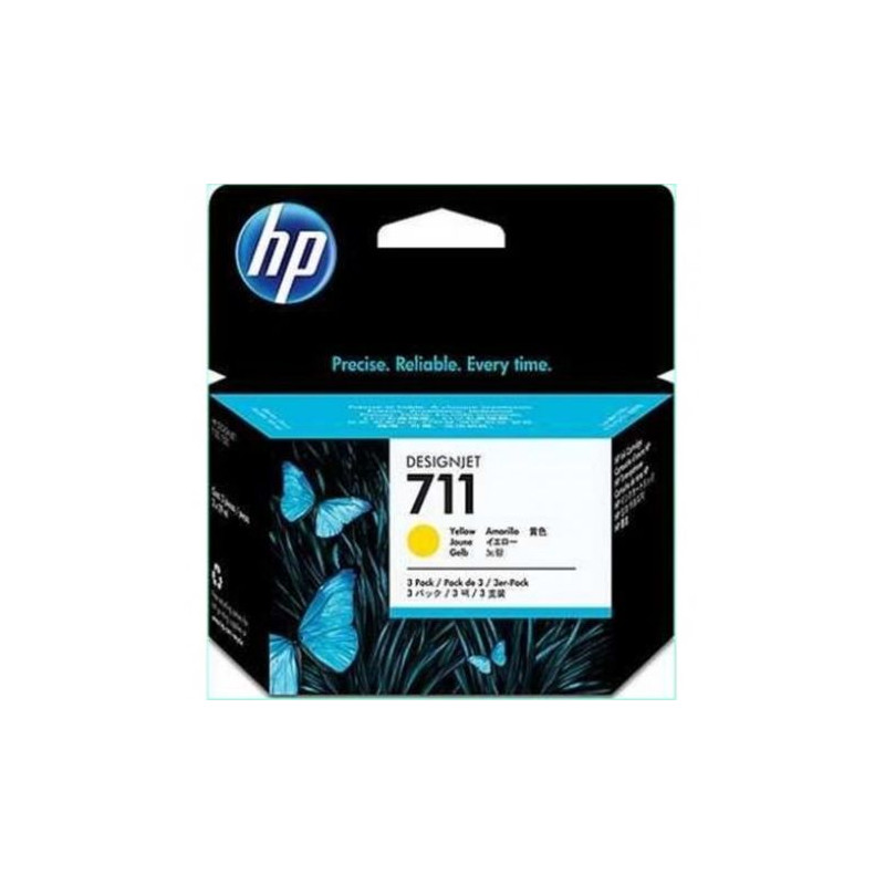 Pack 3 Cartucho Original HP 711 Amarillo - CZ136A [ML-29]