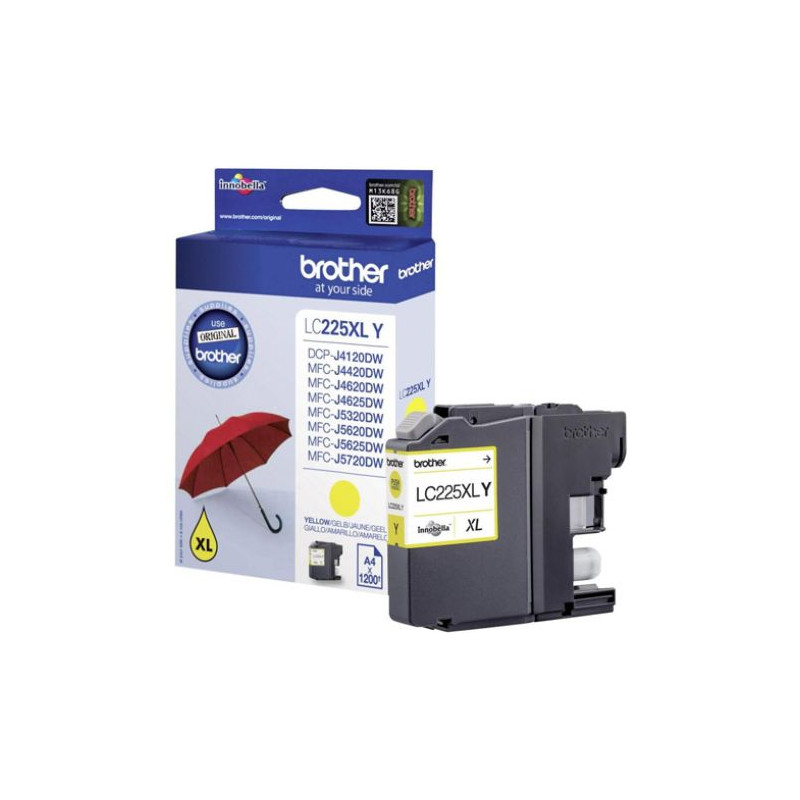 Cartucho Original BROTHER LC225XL Amarillo - LC225XLYBP [ML-15][PAG-1800]