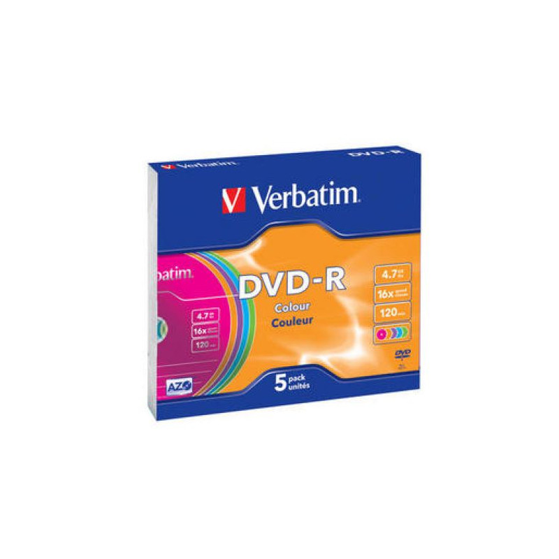 DVD-R VERBATIM Advanced Azo 43557 - 4.7GB · 16X · Caja 5 unidades