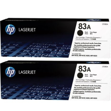 Pack 2 Toner Original HP 83A Negro - CF283AD [PAG-1500]