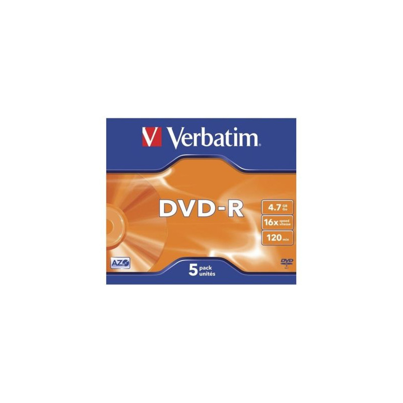 DVD-R VERBATIM ADVANCED AZO 16X 4.7GB 5 UNIDADES