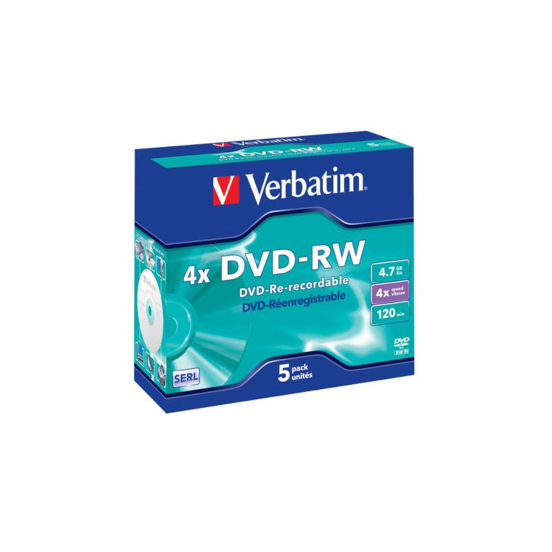 DVD-RW VERBATIM 43285 - 4.7GB · 4X · 5 unidades
