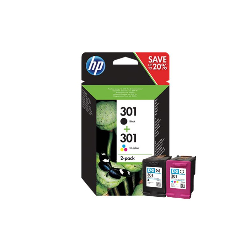 Pack Cartucho Original HP 301 BK+C+M+Y - N9J72AE/J3M81AE [ML-355][PAG-190]