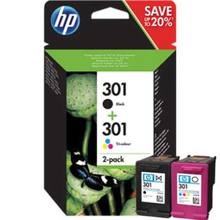 Pack Cartucho Original HP 301 BK+C+M+Y - N9J72AE/J3M81AE [ML-355][PAG-190]