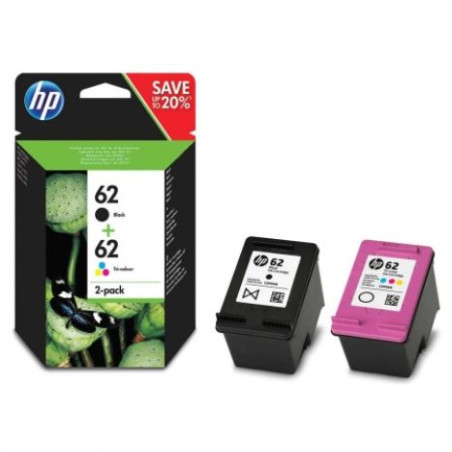 Pack Cartucho Original HP 62 BK+C+M+Y - N9J71AE [ML-4][PAG-190]