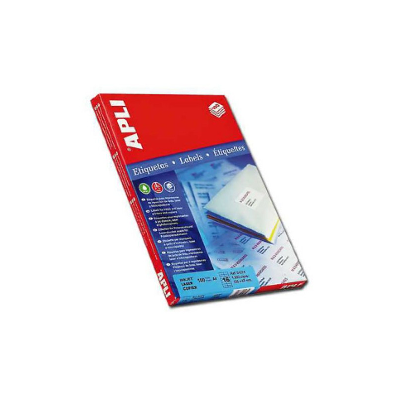 Etiquetas Adeshivas APLI 63.5 x 72 100 Hojas - PL02416