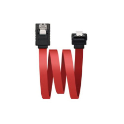 Cable Serial SATA Datos Acodado con Anclajes - 0.5 m · Rojo