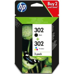 Pack Cartucho Original HP 302 BK+C+M+Y - X4D37AE [ML-4][PAG-165]