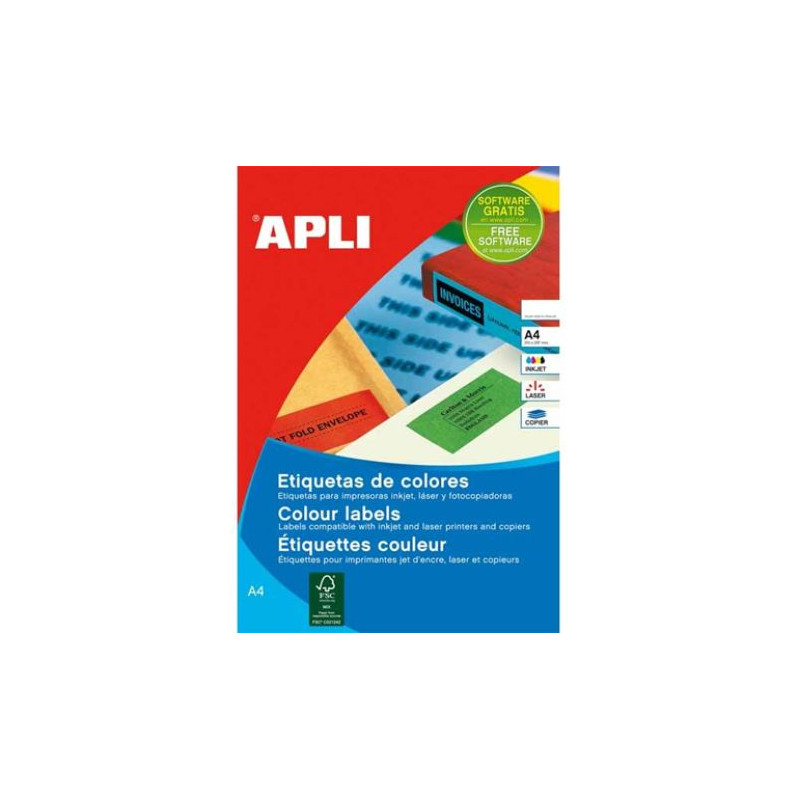 Etiquetas APLI A4 70 x 37 480 unidades - PL01593