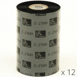 Pack 12 Cinta Original ZEBRA 02300BK11045 Negro 110mm x 450mm - 02300BK11045