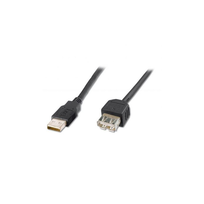 Cable USB Tipo A/M  a USB Tipo A/H  - 1.8m · Negro