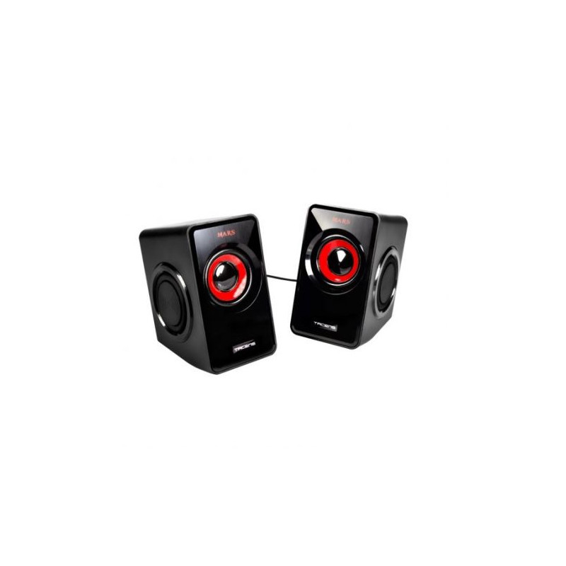 Altavoces MARS GAMING MS1 - 2.0 · USB/Jack 3.5mm · 10W RMS · Negro/Rojo