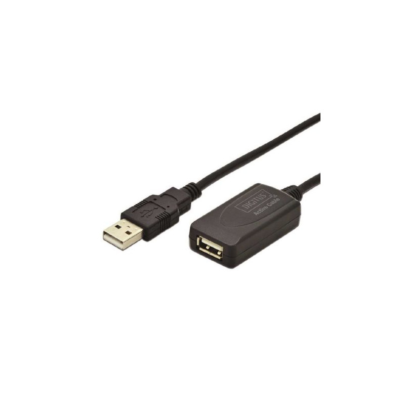 Cable Amplificador USB 2.0 Tipo A/M a USB 2.0 Tipo A/H - 5 m · Negro