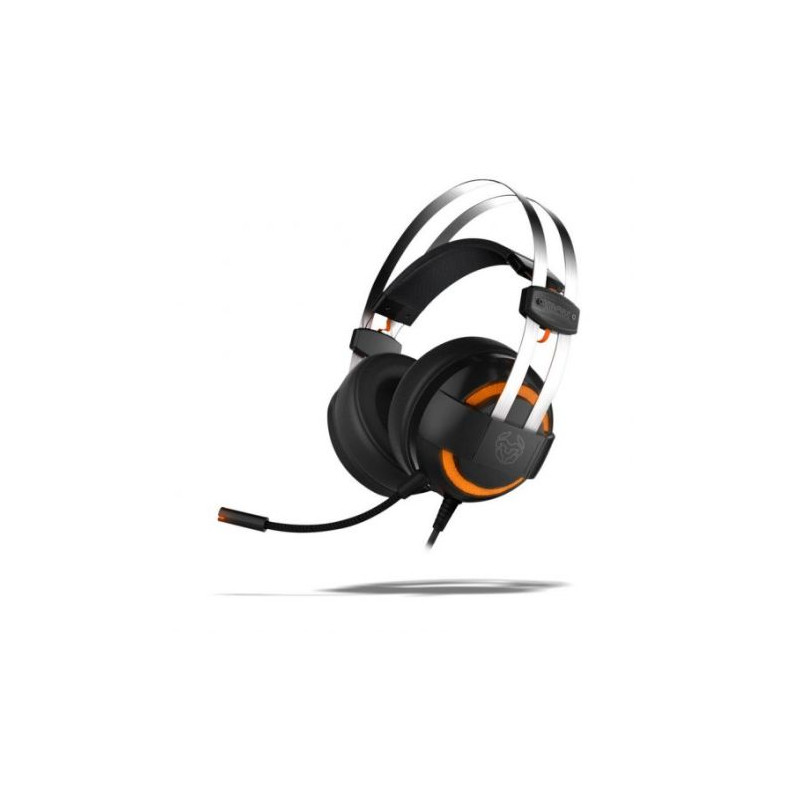 Auriculares Diadema Gaming con Cable NOX Krom Kode NXKROMKDE - USB · Cable 180cm · Micrófono · Negro/Naranja