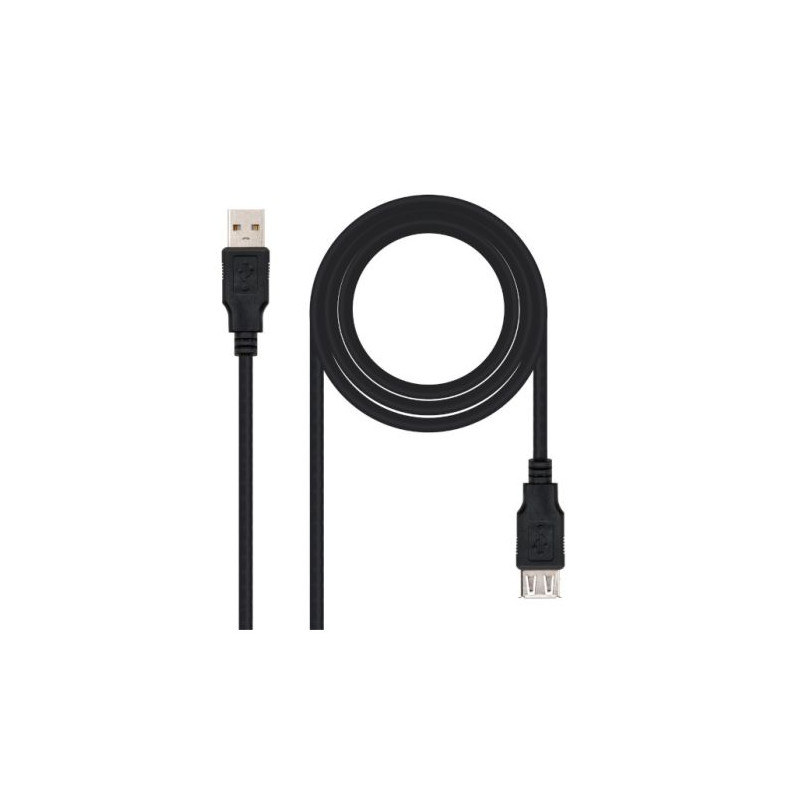 Cable USB 2.0 Tipo A/M a USB Tipo A/H - 3 m · Negro