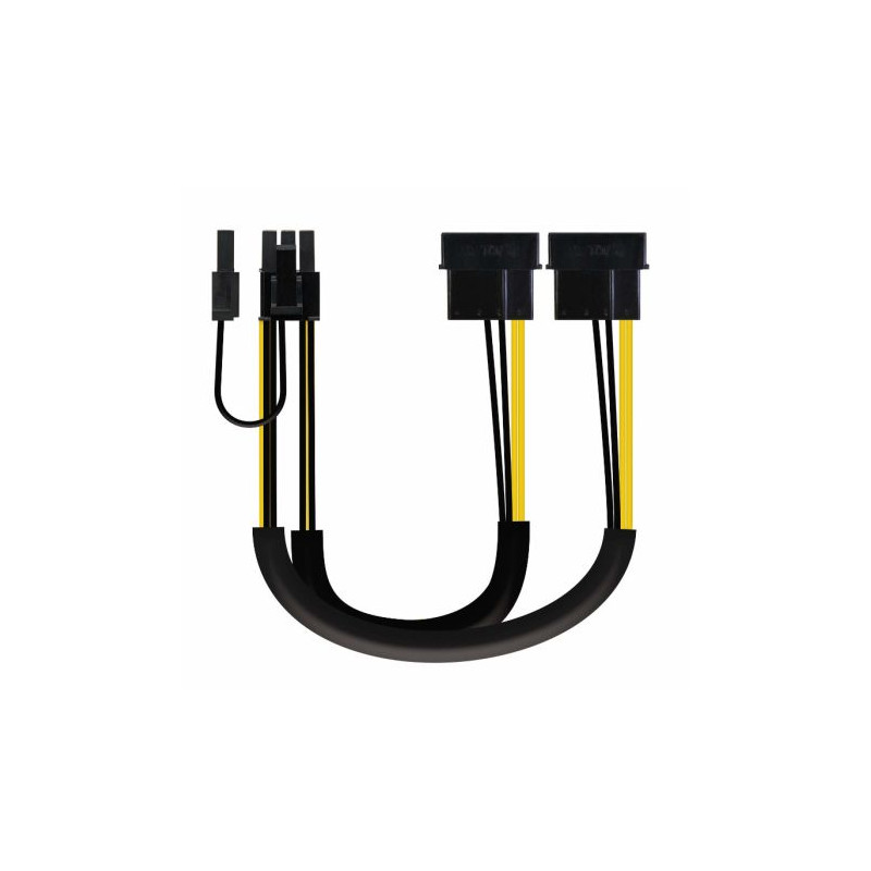 Cable de Alimentación Tarjeta Gráfica 2xMolex 6 + 2 pines-M - 0. 2 m