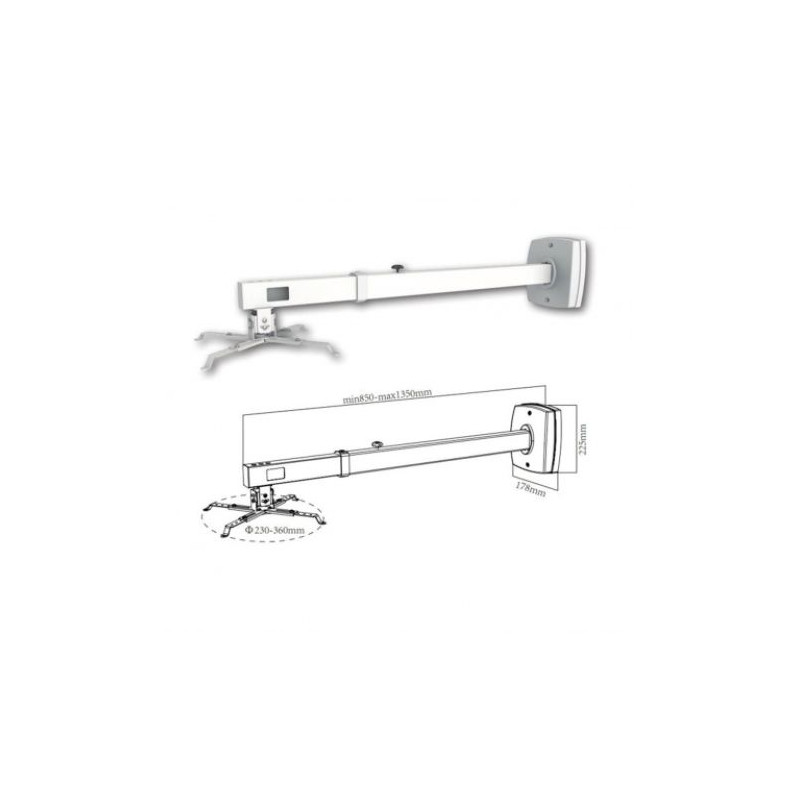 Soporte de Pared para Proyector APPROX APPSV03P - 135 cm · 10kg