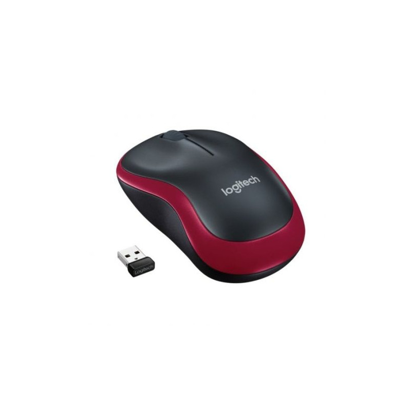 Ratón Inalámbrico LOGITECH M185 910-002237 - USB · 1000DPI · Negro/Rojo