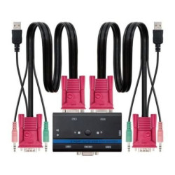 KVM Switch NANOCABLE 10.12.0001 2xVGA 4xJACK 3