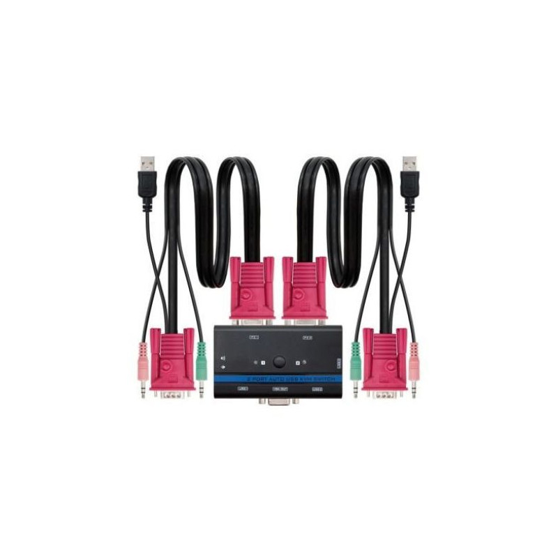 KVM Switch NANOCABLE 10.12.0001 2xVGA 4xJACK 3