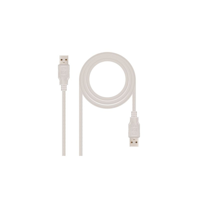 Cable USB 2.0 Tipo A M/M - 1 m · Beige