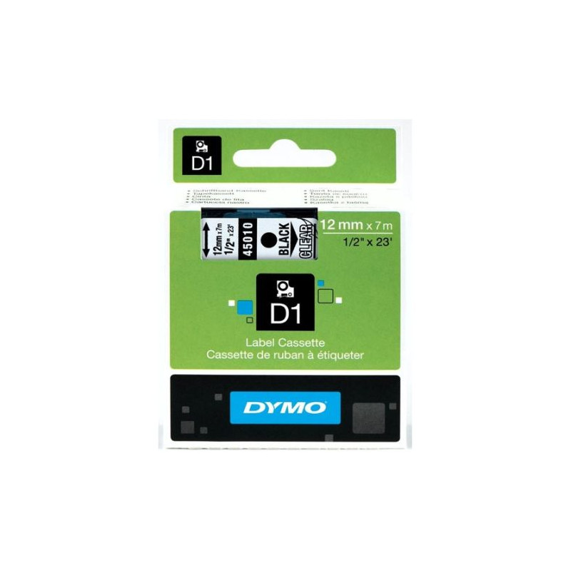 CINTA ROTULADORA AUTOADHESIVA DYMO D1 PARA ROTULADORAS LABEL MANAGER DE 12MM X 7 METROS DE LONGITUD