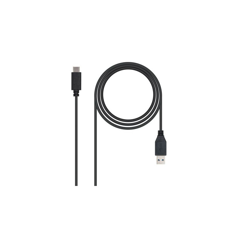 Cable USB 3.1 Tipo C/M a USB Tipo A/M - 1 m · Negro