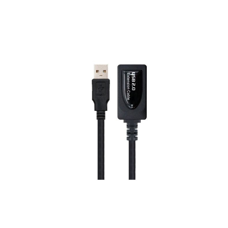 Cable Prolongador con Amplificador USB 2.0 Tipo A/M a Tipo A/H - 5 m · Negro