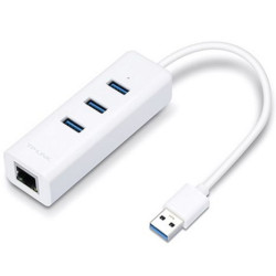 HUB con Adaptador de Red USB 3.0 a Ethernet Gigabit · Blanco