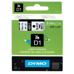 CINTA ORIGINAL DYMO NEGRO / BLANCO DE 9MM X 7M PARA LP350 / LM150 / 350 / 450 / LMPC (40913)