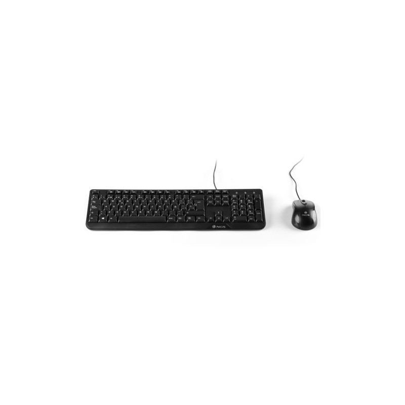 Pack con Cable NGS Cocoa COCOAKIT - USB · Teclado y Ratón · 1000DPI · Negro