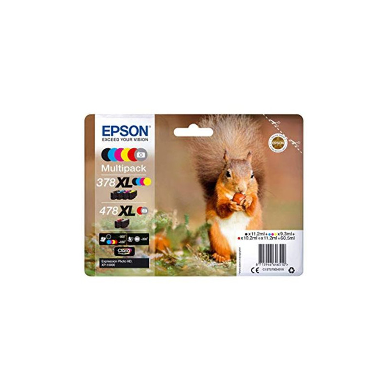 Cartucho Original EPSON 478XL/378XL BK+C+M+Y - C13T379D4010 [ML-10.3][PAG-830]