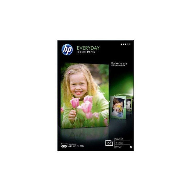 Papel Fotográfico HP Everyday Photo Glossy 10 x 15 cm 200 gr 100 Hojas - CR757A