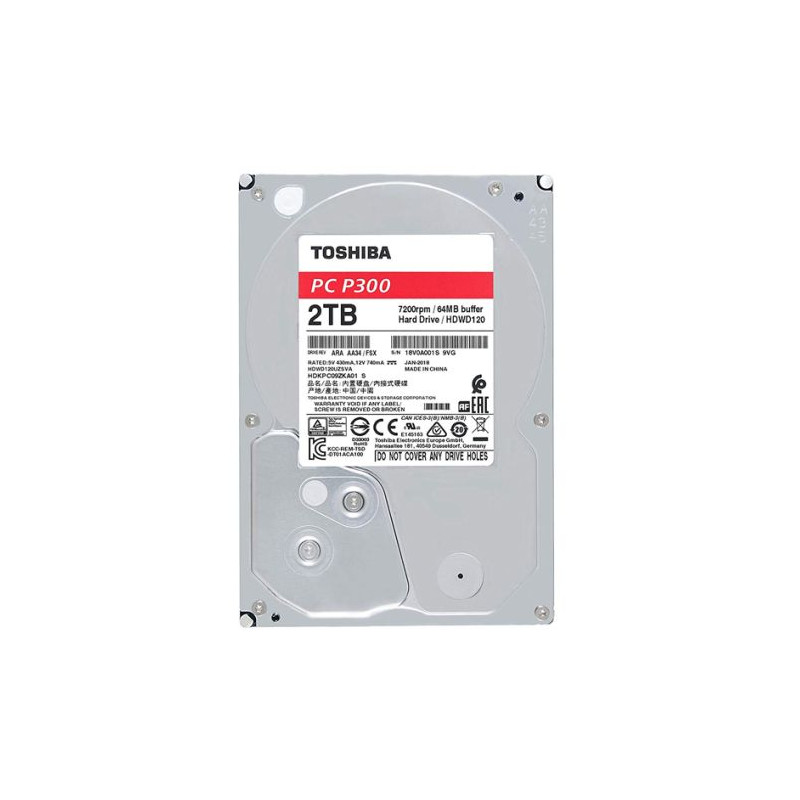 Disco Duro Interno TOSHIBA P300 HDWD120UZSVA - 2TB · SATA III · 3.5 · 128MB Búfer