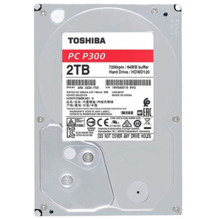 Disco Duro Interno TOSHIBA P300 HDWD120UZSVA - 2TB · SATA III · 3.5 · 128MB Búfer