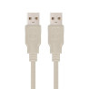 Cable USB 2.0 Tipo A/M a USB Tipo A/M - 2 m · Beige