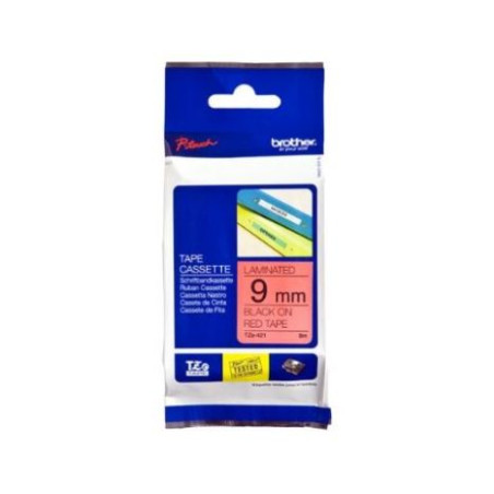 Cinta Original BROTHER TZE421 9mm Rojo/Negro  - TZE421