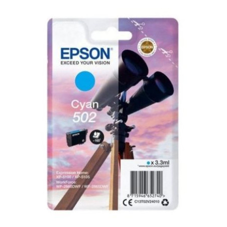 Cartucho Original EPSON 502 Cyan - C13T02V24010 [ML-3.3][PAG-165]
