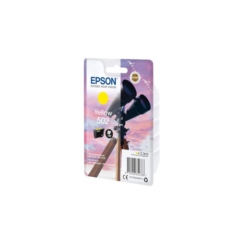 Cartucho Original EPSON 502 Amarillo - C13T02V44010 [ML-3.3][PAG-165]