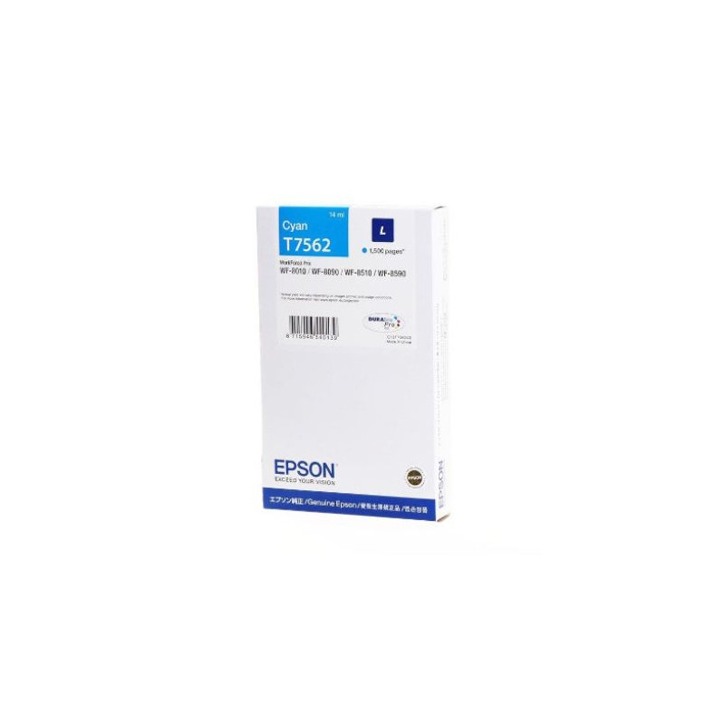 Cartucho Original EPSON T7562 Cyan - C13T756240 [ML-14][PAG-1500]