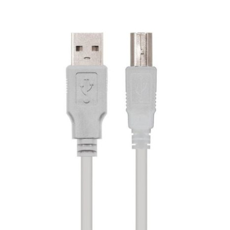 Cable para Impresora USB 2.0 Tipo A-M a Tipo B-M - 1 m · Beige