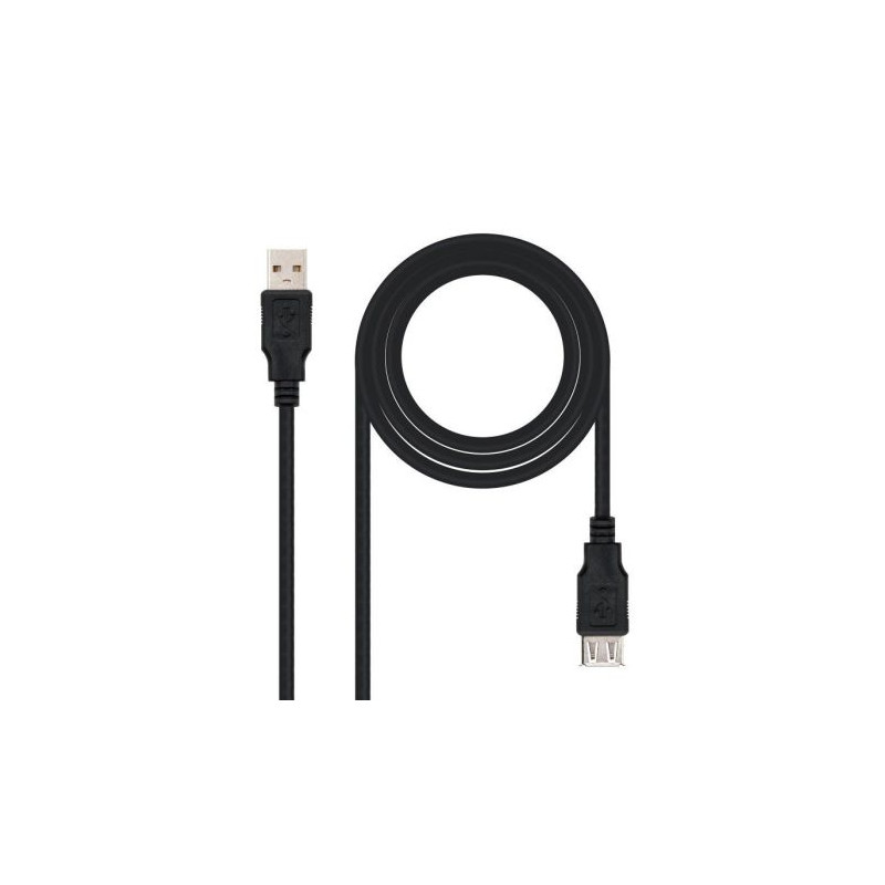 Cable USB 2.0 Tipo A/M a USB Tipo A/H - 1.8 m · Negro