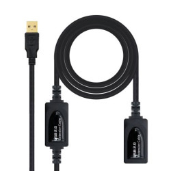 Cable Prolongador con Amplificador USB 2.0 Tipo A/M a Tipo A/H - 10 m · Negro