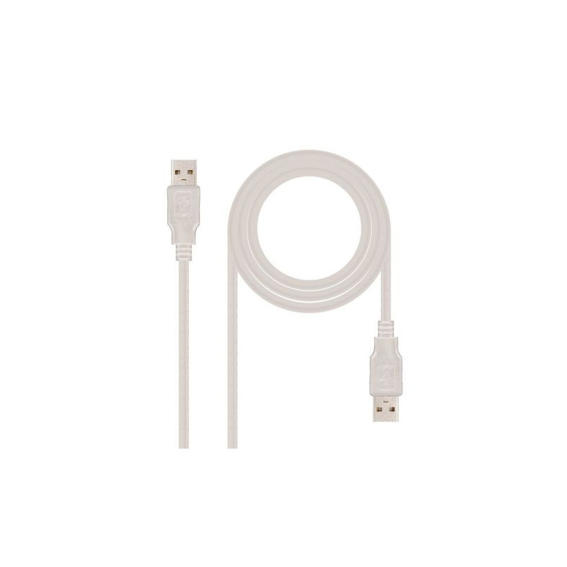 Cable USB 2.0 Tipo A/M a USB Tipo A/M - 3 m · Beige
