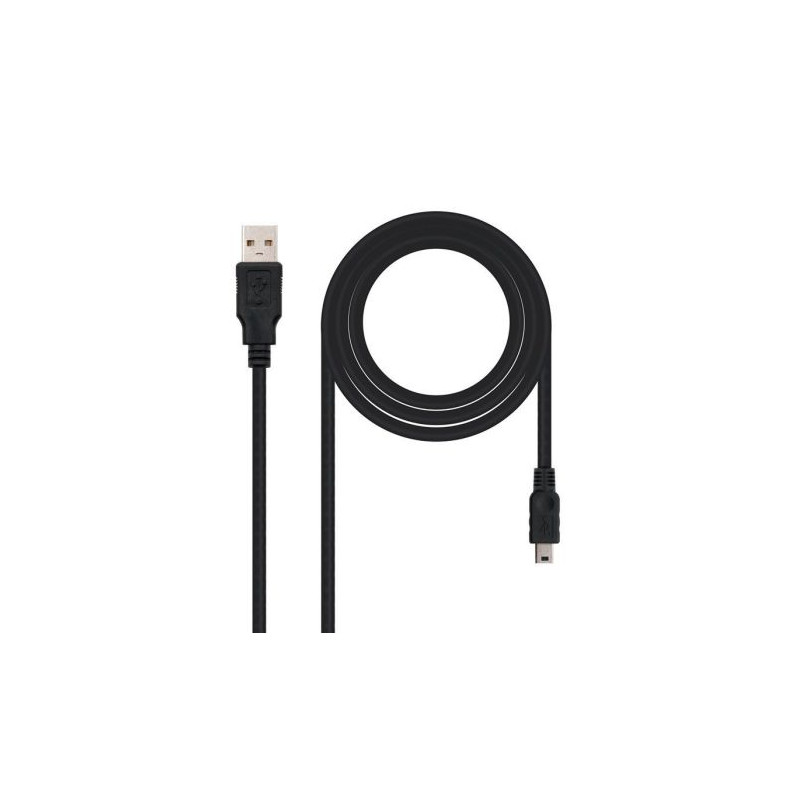 Cable USB 2.0 Tipo A/M a Mini USB/M 5PIN - 1.8 m · Negro