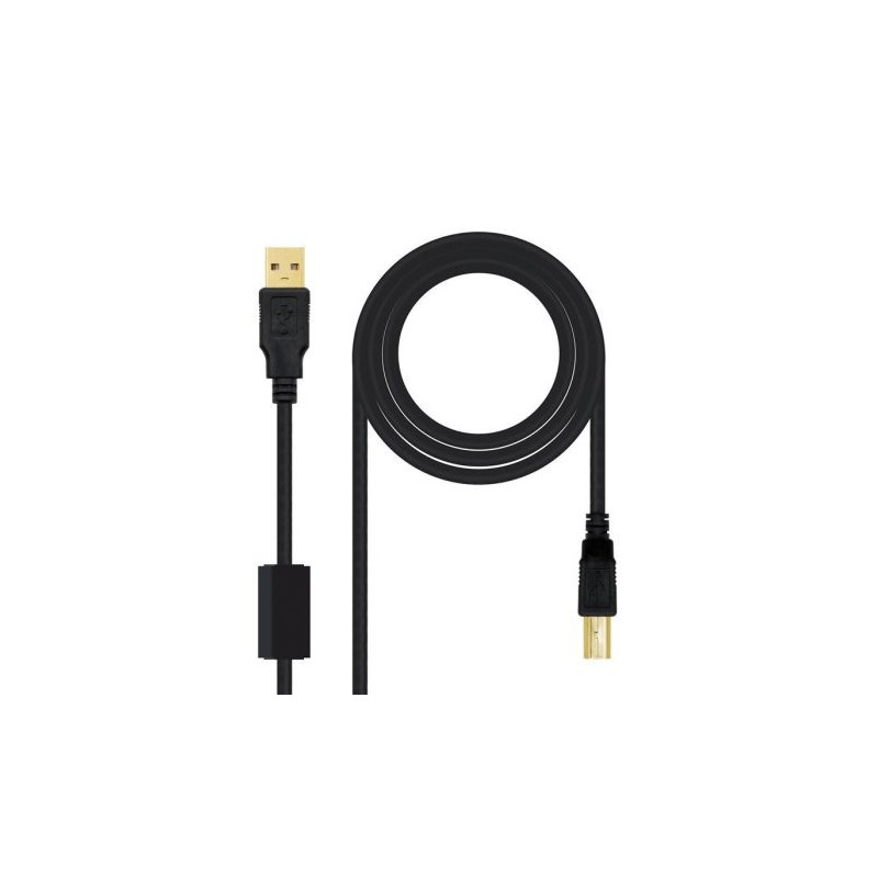 Cable para Impresora USB 2.0 Tipo A/M a USB Tipo B/M - 2 m · Negro