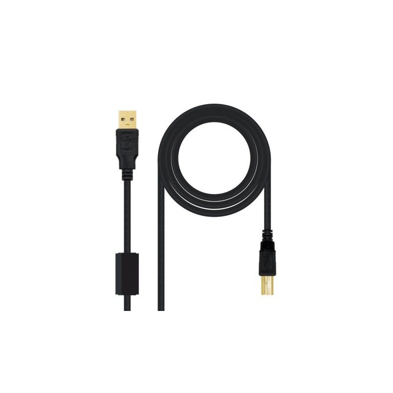 Cable para Impresora USB 2.0 Tipo A/M a USB Tipo B/M - 3 m · Negro