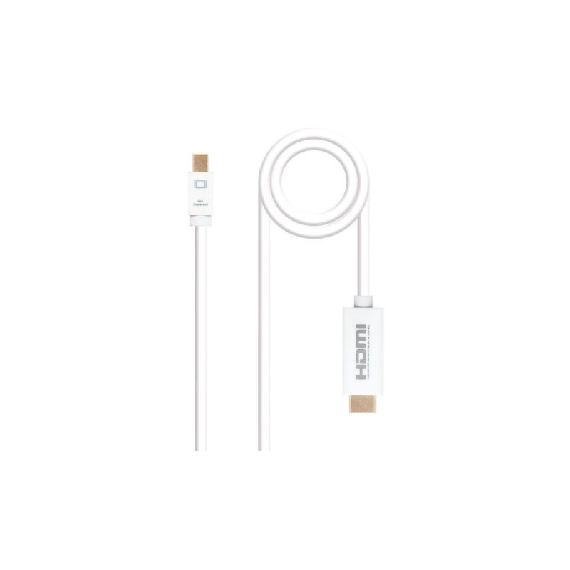 Cable Conversor Mini Displayport-M a HDMI-M - 2 m · Blanco