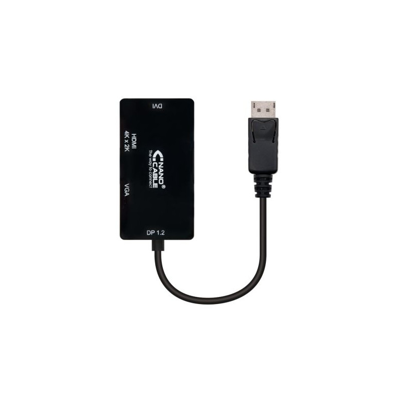 Conversor Displayport a VGA/DVI/HDMI - 0.15 m · Negro