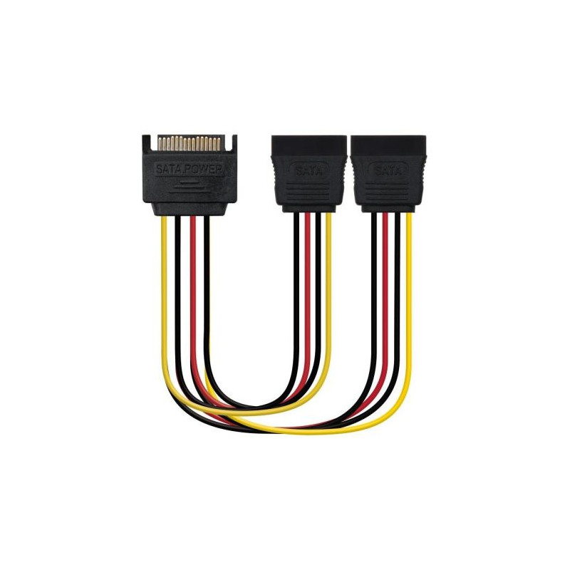 Cable SATA Alimentación SATA/M a 2xSATA/H - 0.30 m